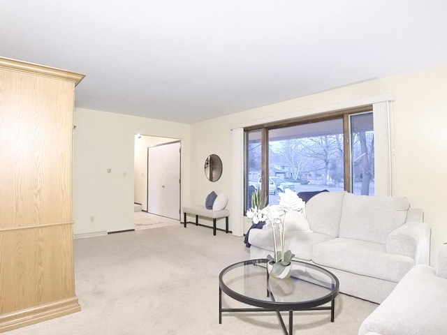 view of carpeted living area