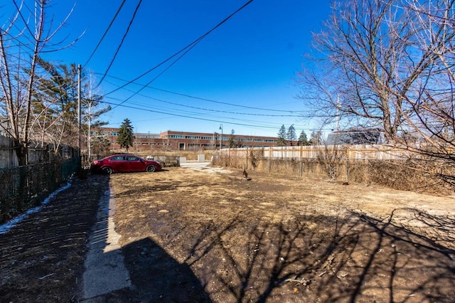 view of yard featuring fence