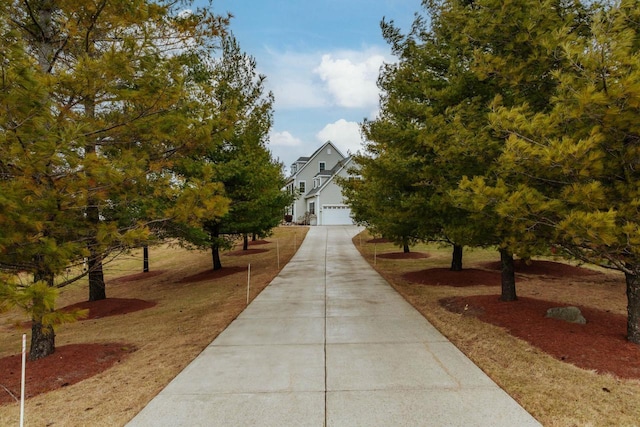 view of home's community featuring a garage and driveway