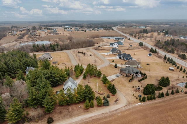 aerial view with a rural view