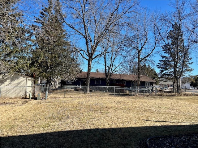 view of yard with fence