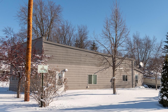 view of snowy exterior