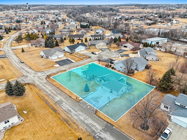 drone / aerial view with a residential view