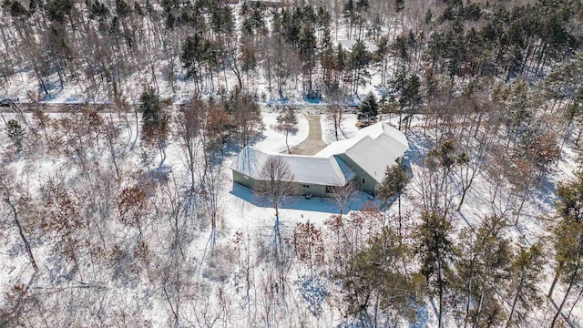 view of snowy aerial view