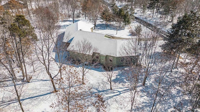 view of snowy aerial view