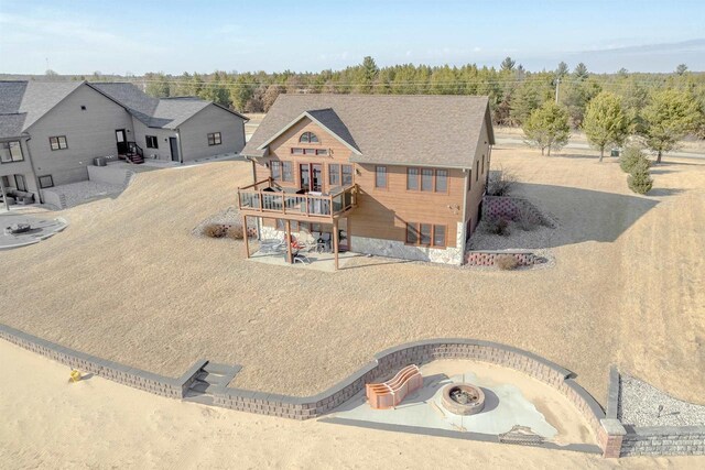 W5611 32nd St, New Lisbon, WI 53950 - view of front of property with a fire pit