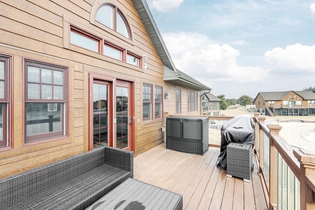 W5611 32nd St, New Lisbon, WI 53950 - wooden terrace with a residential view