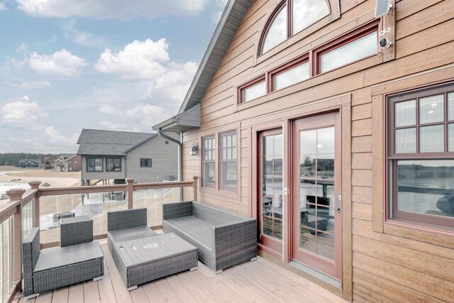 W5611 32nd St, New Lisbon, WI 53950 - deck featuring an outdoor living space