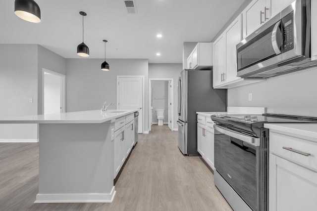 500 E Main St Unit 203, Waterford, WI 53185 - kitchen with stainless steel appliances, light countertops, visible vents, white cabinetry, and a sink