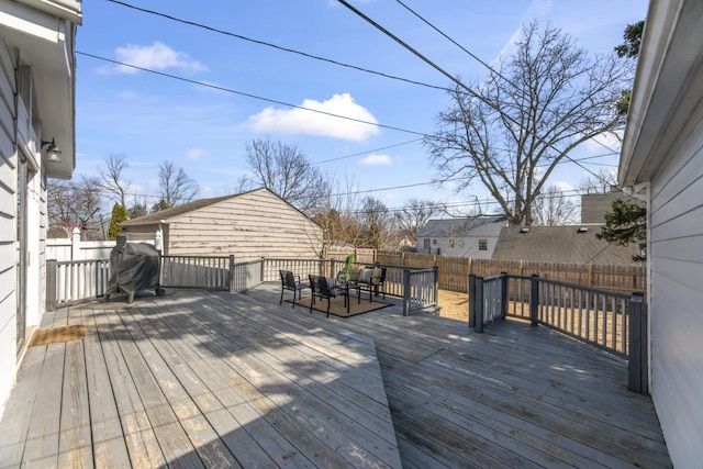 deck with fence private yard