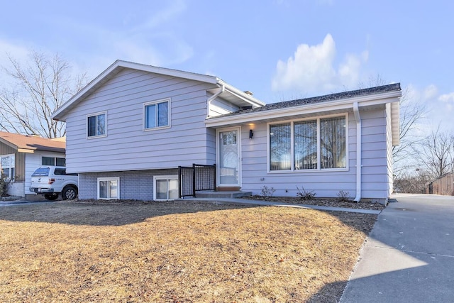 view of split level home