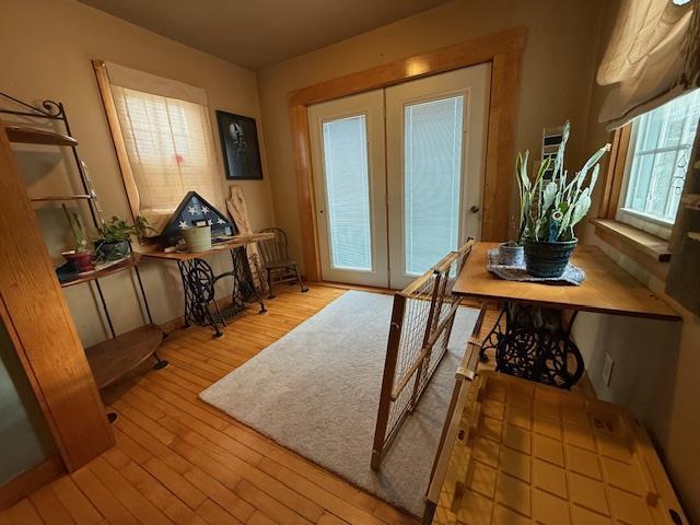 doorway featuring hardwood / wood-style flooring