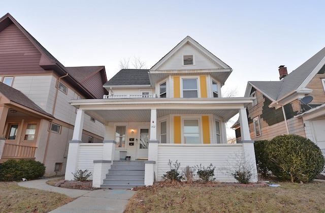 view of front of home with covered porch