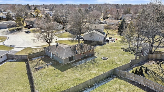 aerial view featuring a residential view