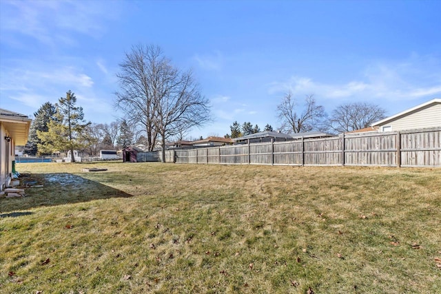 view of yard featuring fence