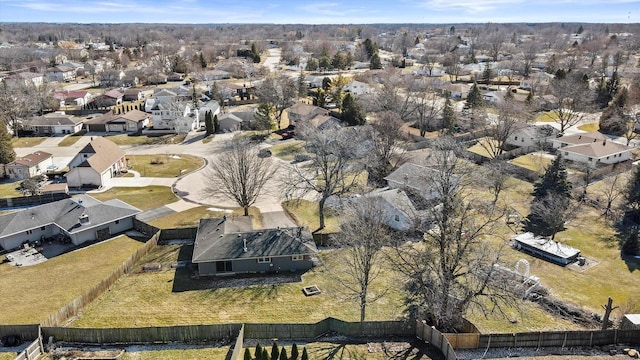 bird's eye view with a residential view