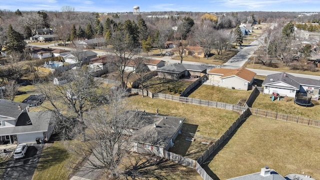 bird's eye view with a residential view