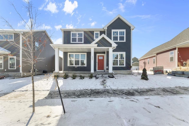 view of front of home with covered porch