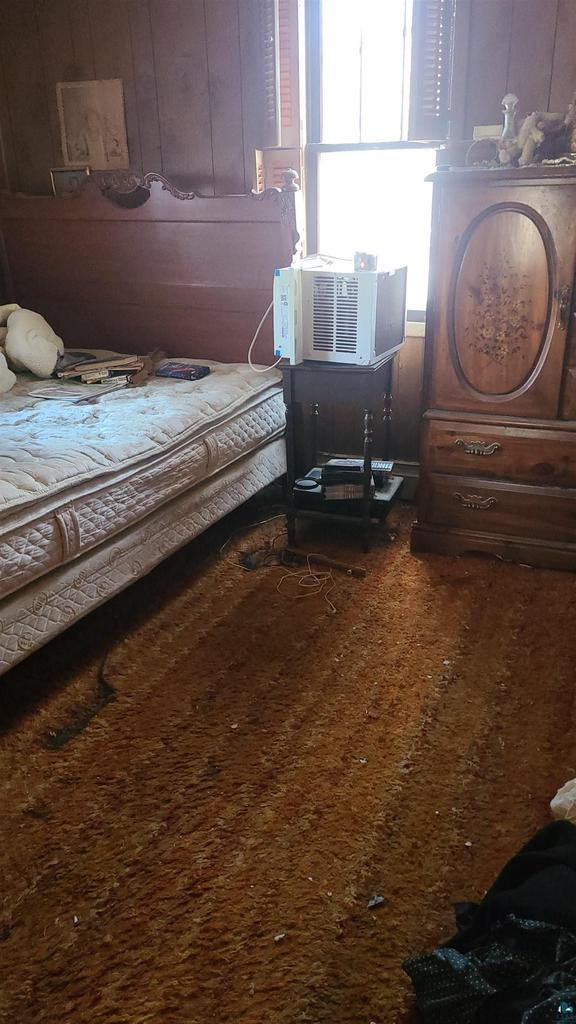 bedroom with cooling unit