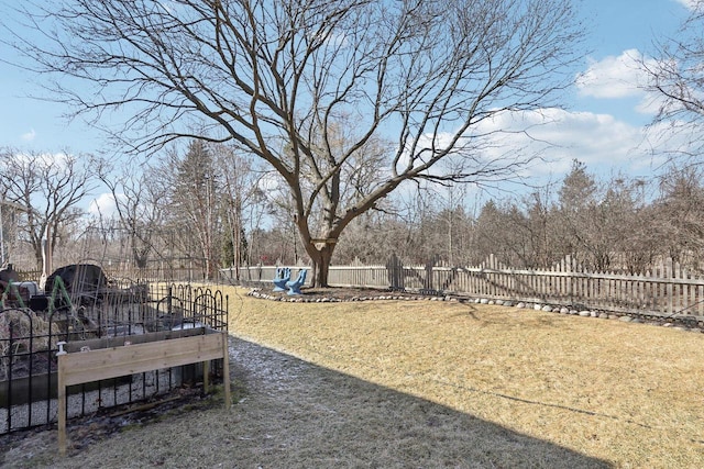 view of yard featuring fence