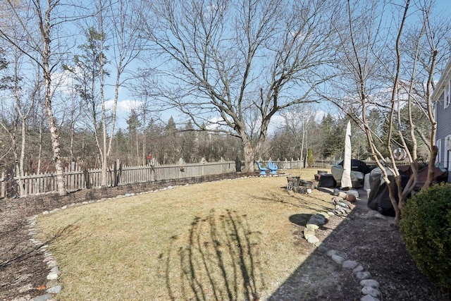 view of yard featuring fence