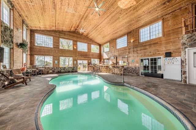 pool with a patio area