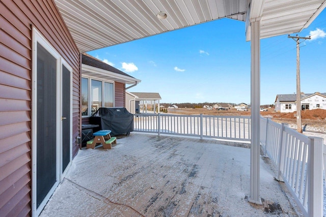 view of patio with a grill