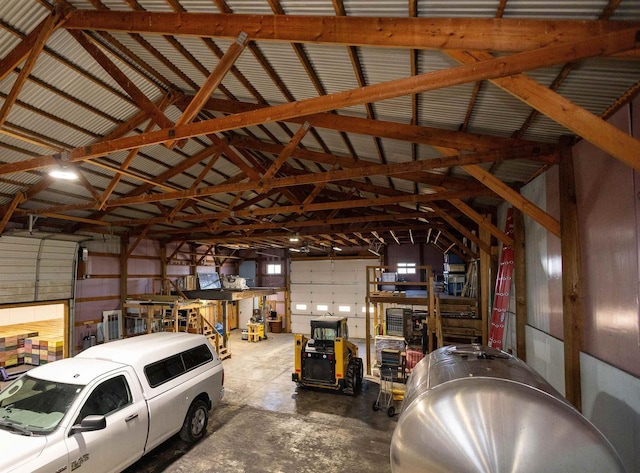 garage featuring metal wall