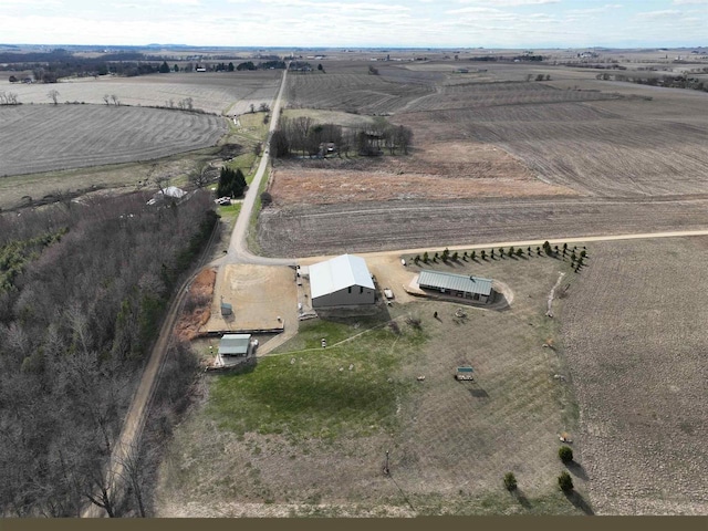 aerial view featuring a rural view