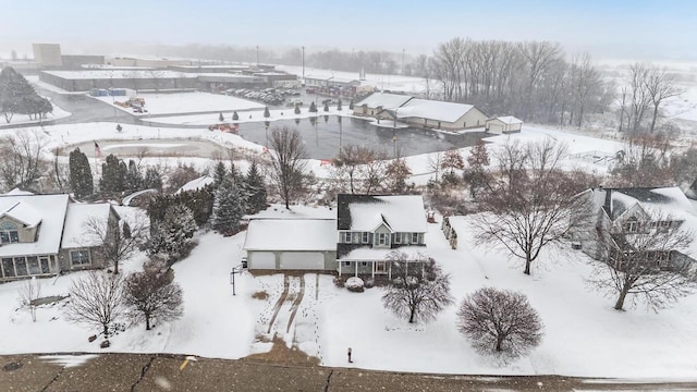 view of snowy aerial view