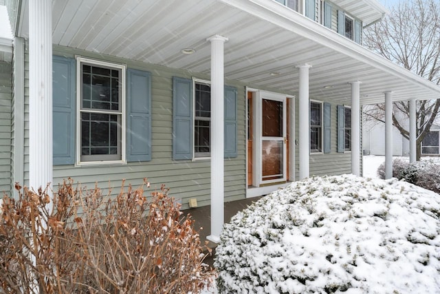 exterior space with covered porch