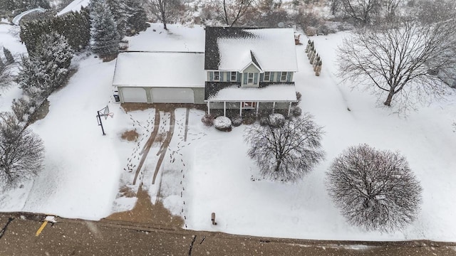 view of snowy aerial view