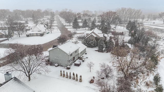 view of snowy aerial view