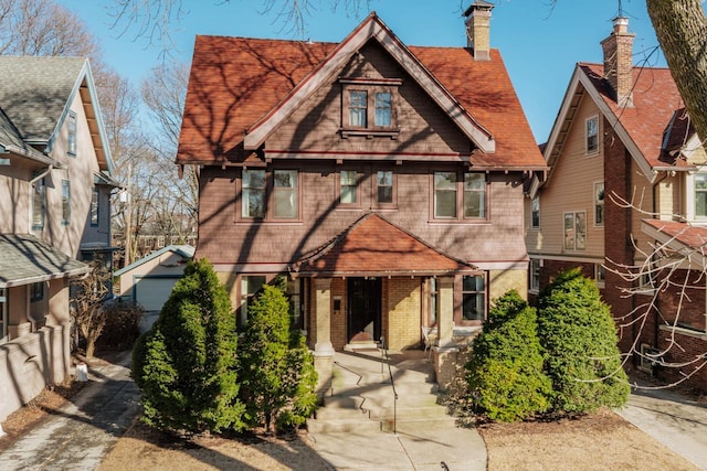 view of front of property featuring brick siding