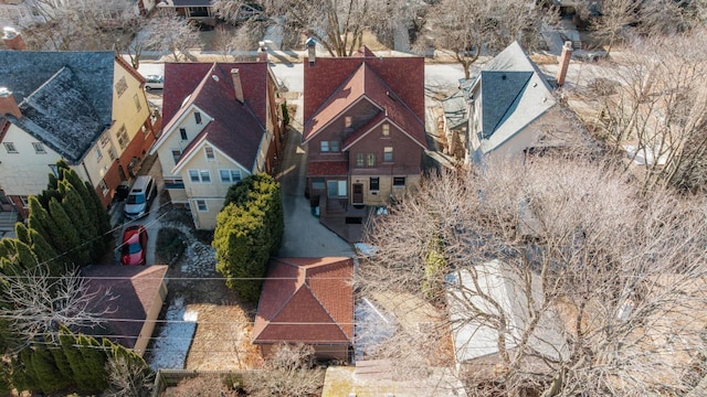 aerial view featuring a residential view