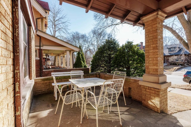 view of patio featuring outdoor dining space