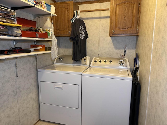 2701 E Main St Unit 118, Reedsburg, WI 53959 - clothes washing area featuring cabinet space and washer and clothes dryer