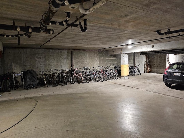 parking garage featuring bike storage