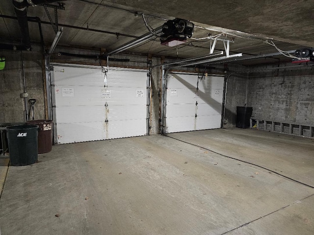 garage featuring a garage door opener