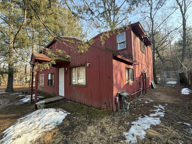 view of snowy exterior