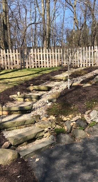 view of yard with fence