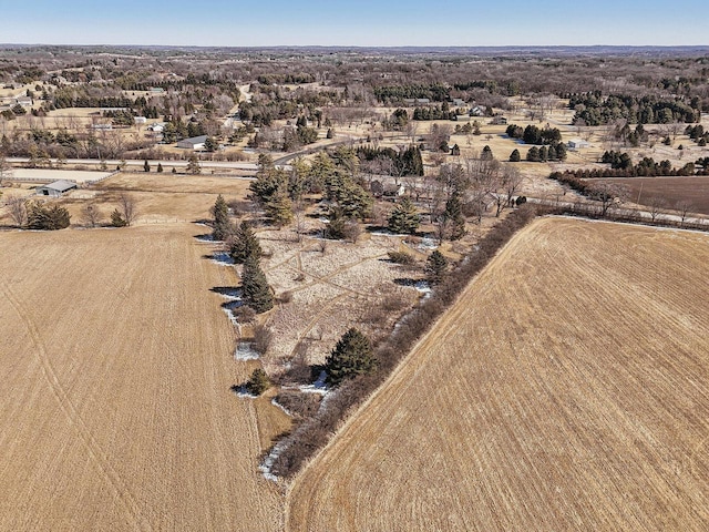 drone / aerial view with a rural view