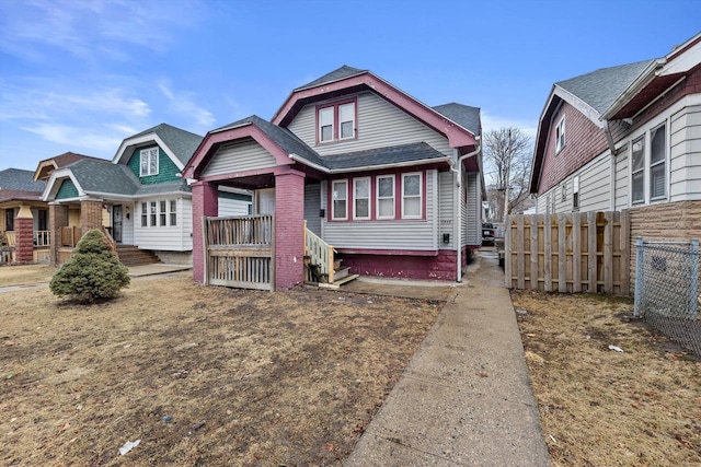 view of front of property with fence