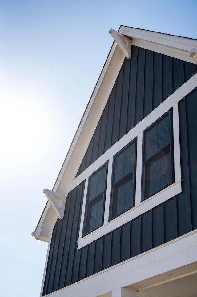 view of property exterior with board and batten siding