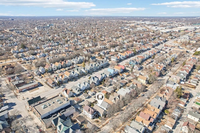 bird's eye view with a residential view