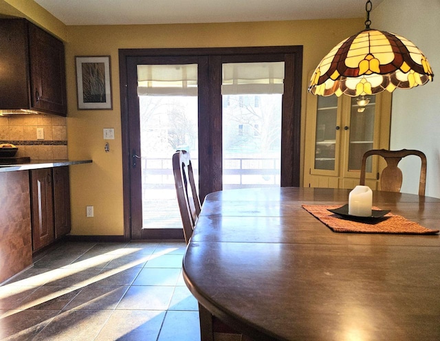 view of tiled dining room