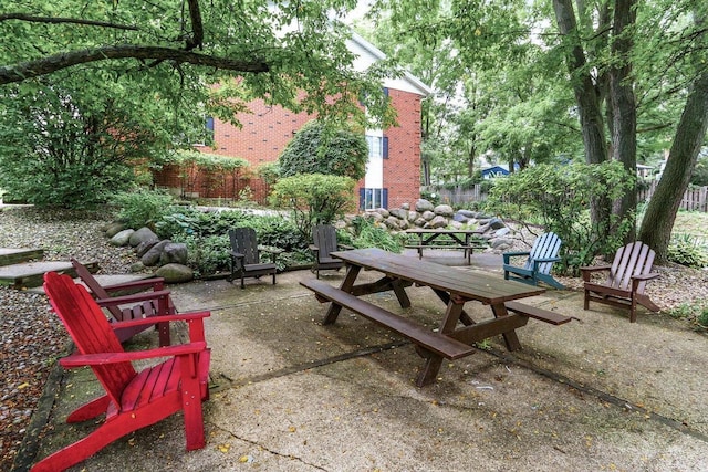 view of patio with outdoor dining space