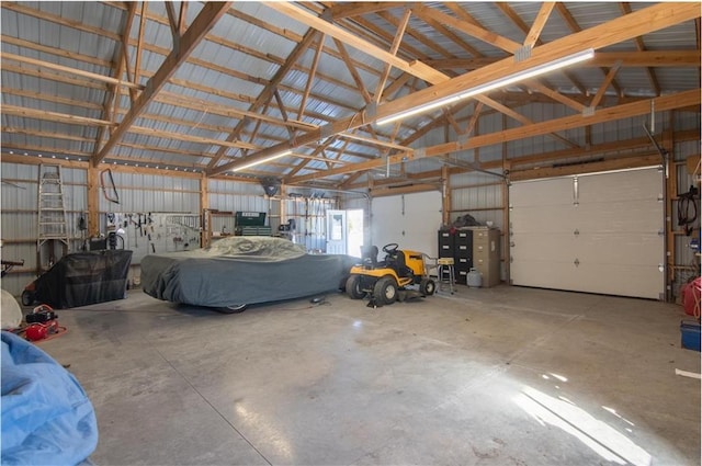 garage featuring metal wall