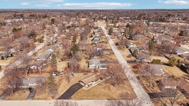 aerial view with a residential view