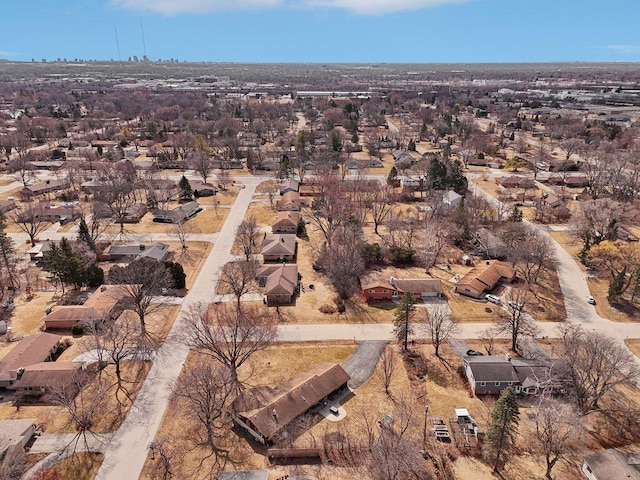 bird's eye view featuring a residential view